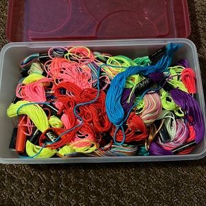 box of Misc. amount of yarn/string